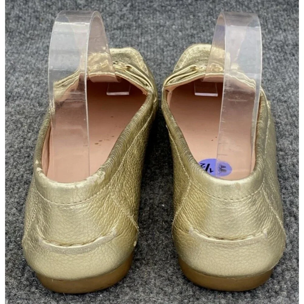 Kate Spade Bergman Gold Metallic Leather Loafers Women’s Size 8.5 Slip On Flats